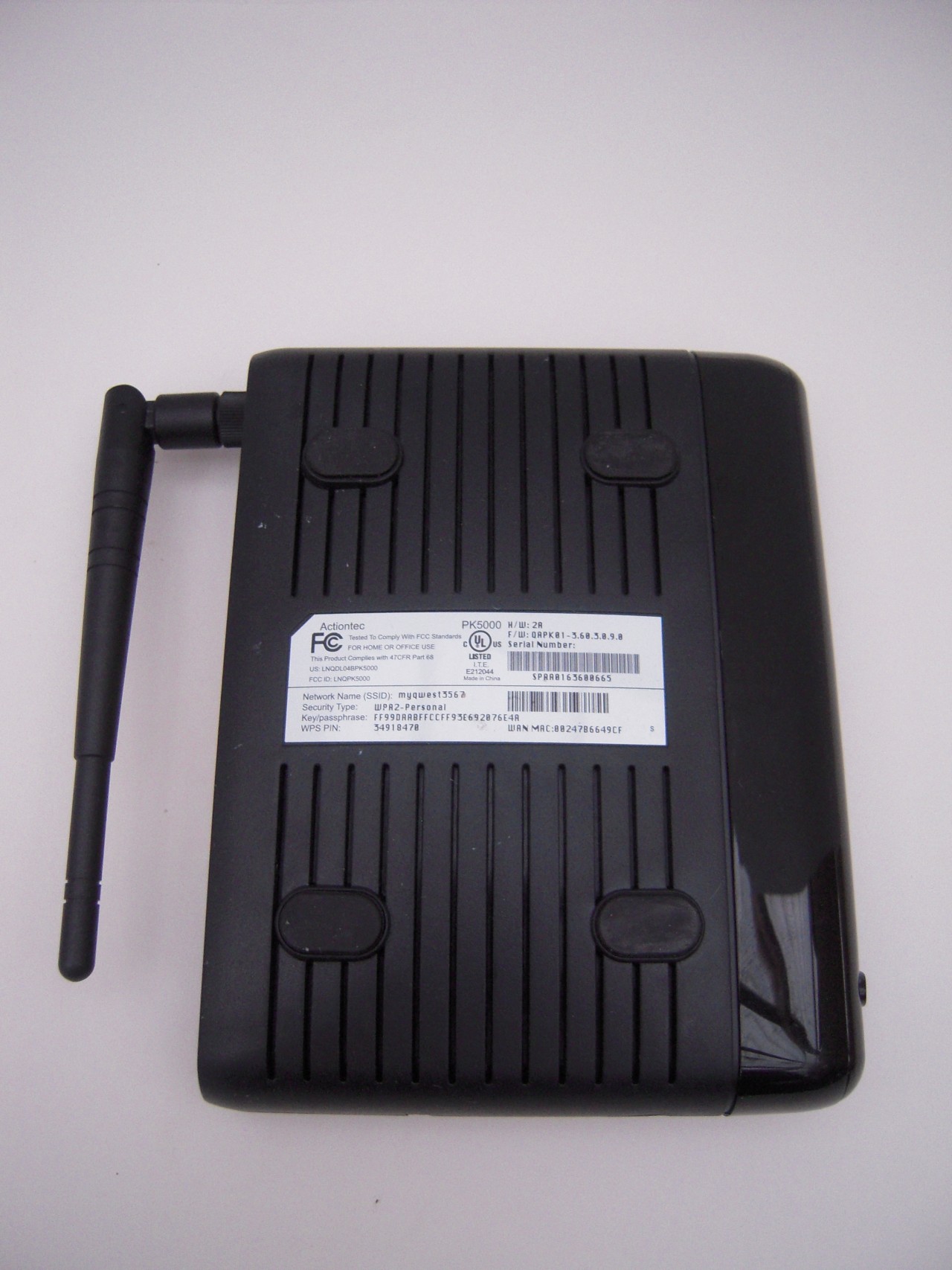 Actiontec PK5000 4-Port Wireless DSL Router Modem Qwest CenturyLink | eBay